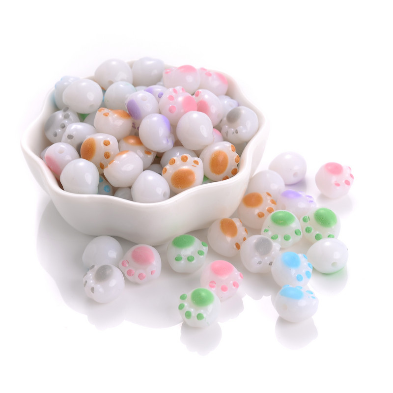 20 tk 12 mm Kawaii kassikäpa helmed akrüülist armsad loomad lahtised vahehelmed ehete valmistamiseks DIY käevõru kaelakee tarvikud