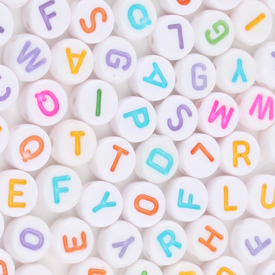 100/200/300/500PC Μικτό επιχρυσωμένο γράμμα ακρυλικό στρογγυλό επίπεδες χάντρες αλφαβήτου για κοσμήματα Χειροποίητο Diy βραχιόλι κολιέ