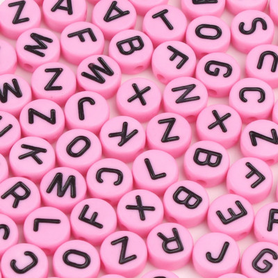 100/200/300/500PC Μικτό επιχρυσωμένο γράμμα ακρυλικό στρογγυλό επίπεδες χάντρες αλφαβήτου για κοσμήματα Χειροποίητο Diy βραχιόλι κολιέ