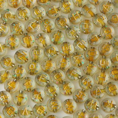100/200/300/500PC Μικτό επιχρυσωμένο γράμμα ακρυλικό στρογγυλό επίπεδες χάντρες αλφαβήτου για κοσμήματα Χειροποίητο Diy βραχιόλι κολιέ