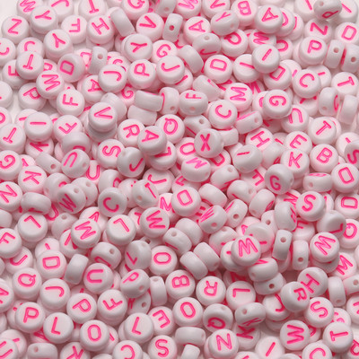 100/200/300/500PC Μικτό επιχρυσωμένο γράμμα ακρυλικό στρογγυλό επίπεδες χάντρες αλφαβήτου για κοσμήματα Χειροποίητο Diy βραχιόλι κολιέ