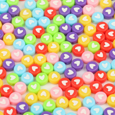 100/200/300/500PC Μικτό επιχρυσωμένο γράμμα ακρυλικό στρογγυλό επίπεδες χάντρες αλφαβήτου για κοσμήματα Χειροποίητο Diy βραχιόλι κολιέ