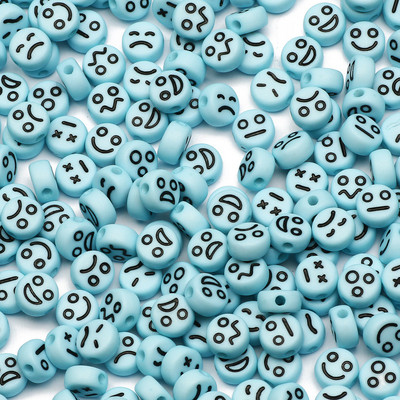 4x7mm lamedad ümmargused akrüülhelmed emotsioonimustriga lahtised helmed isetegemiseks ehete tegemiseks käsitööks Käsitsi valmistatud kaelakee käevõru tarvikud