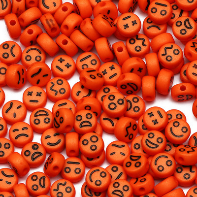 4x7mm lamedad ümmargused akrüülhelmed emotsioonimustriga lahtised helmed isetegemiseks ehete tegemiseks käsitööks Käsitsi valmistatud kaelakee käevõru tarvikud