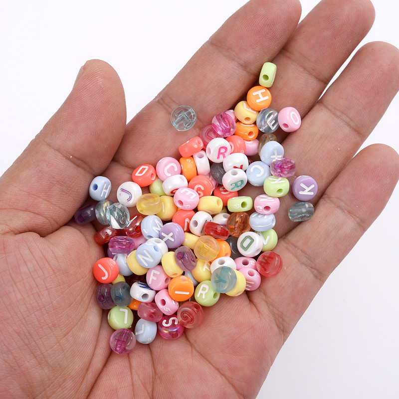 100/200/300 tk akrüülist kirjahelmed ümmargused lamedad tähestikuga lahtised vahetükid ehtehelmed käsitsi valmistatud käevõru sõrmuse kõrvarõnga valmistamiseks