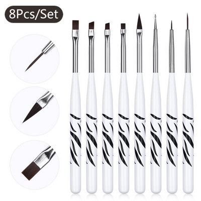 1Komplekt küünte maalimiseks pintslid maniküür UV geel akrüül pikenduspliiats nikerdamine prantsuse joonistusjoon triip küünte maniküür DIY tööriistad