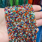 Mărgele de sticlă 2mm 195 buc. Mărgele rotunde fațetate Imitație de piatră ochi de pisică Mărgele libere pentru realizarea de bijuterii brățări