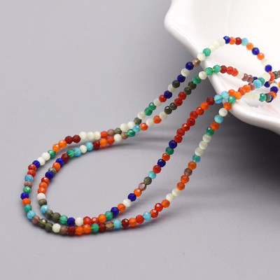 Mărgele de sticlă 2mm 195 buc. Mărgele rotunde fațetate Imitație de piatră ochi de pisică Mărgele libere pentru realizarea de bijuterii brățări