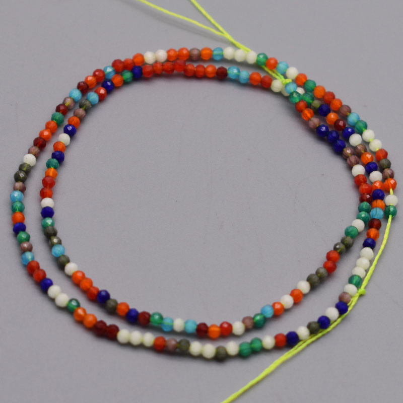 Mărgele de sticlă 2mm 195 buc. Mărgele rotunde fațetate Imitație de piatră ochi de pisică Mărgele libere pentru realizarea de bijuterii brățări