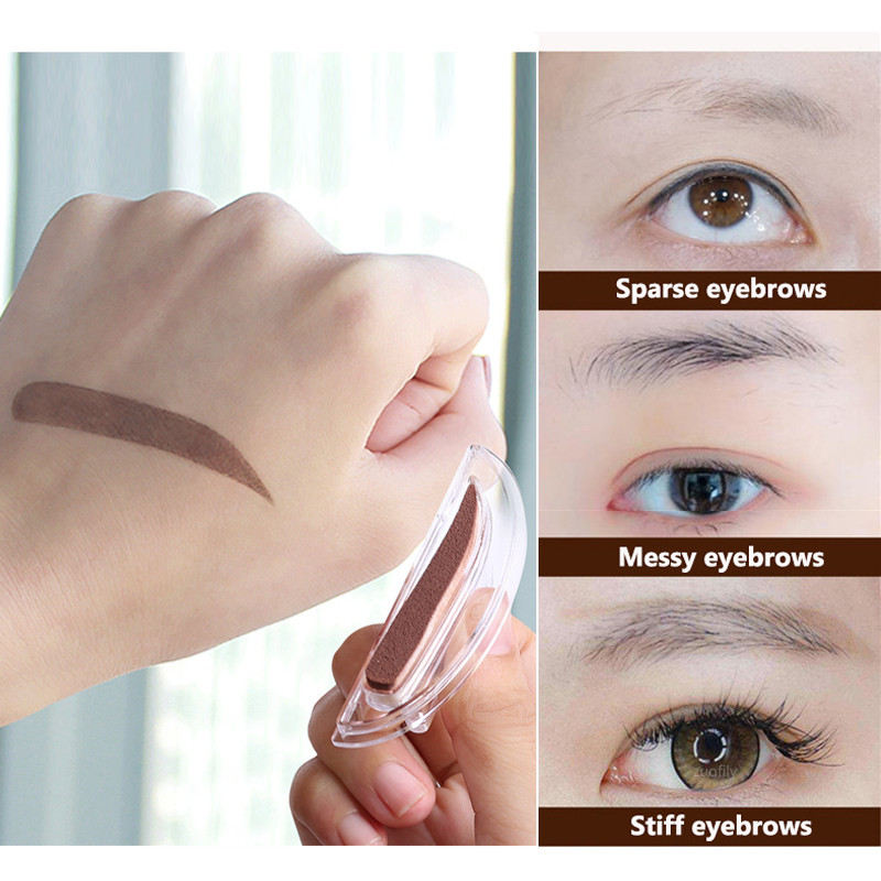 1 par spužvastih šablona s pečatom za obrve s ručkom Lazy Quick Make Up predložak za obrve Seal Rezervni alat za ispis pudera za obrve