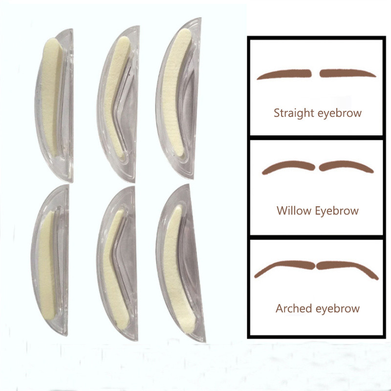 1 par spužvastih šablona s pečatom za obrve s ručkom Lazy Quick Make Up predložak za obrve Seal Rezervni alat za ispis pudera za obrve