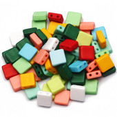 50-100 τμχ Πολύχρωμο Μείγμα Διπλής Τρύπας Τετράγωνες Χαλαρές Ακρυλικές Χάντρες Αποστάτης για Κοσμήματα Αξεσουάρ κολιέ βραχιόλι γοητείας DIY