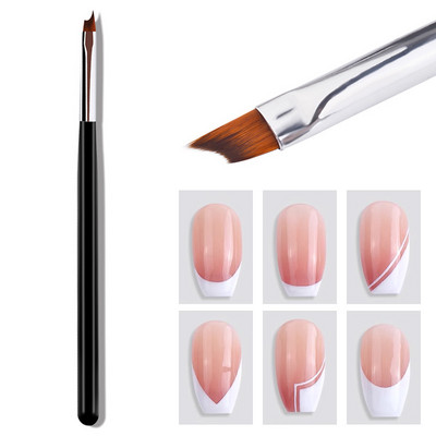 Skew Nail Brush Nail Art Brush Pen Geel UV küünte värvimise pliiats Akrüül Geel küünte maalimine Pintsli vooder DIY disainitööriistad