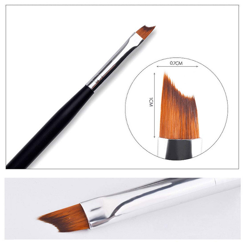 Skew Nail Brush Nail Art Brush Pen Geel UV küünte värvimise pliiats Akrüül Geel küünte maalimine Pintsli vooder DIY disainitööriistad