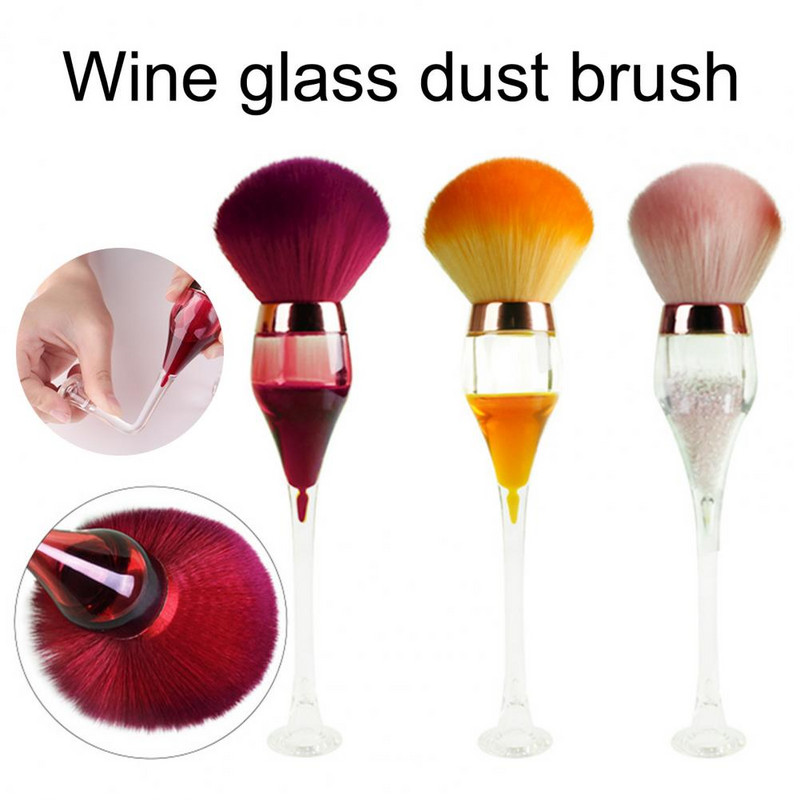 Naudingas nagų dulkių šepetėlis Nešiojamas nagų valymo šepetėlis Minkštas šepetys plaukams manikiūro įrankiai Nagų dulkių valymo manikiūro šepetėlis