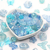 20g 5-40mm Μπλε διαφανείς ακρυλικές χάντρες πολλαπλών στυλ Spacer Charm Beads for Jewelry Making DIY Βραχιόλια Αξεσουάρ κολιέ