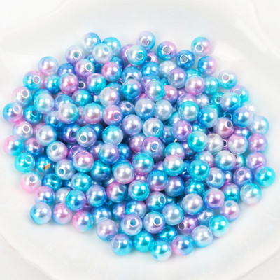 Kuum mood 4mm 6mm 8mm 10mm ümmargused pärlipärlite imitatsioonid Random Mix Colors Pärlihelmed ehete valmistamiseks YKL0086