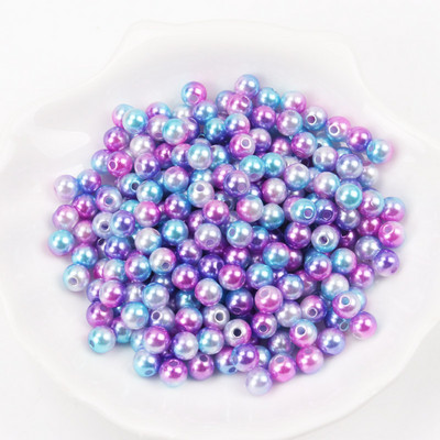 Kuum mood 4mm 6mm 8mm 10mm ümmargused pärlipärlite imitatsioonid Random Mix Colors Pärlihelmed ehete valmistamiseks YKL0086
