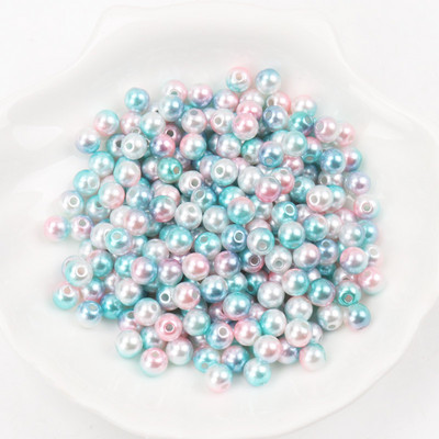 Kuum mood 4mm 6mm 8mm 10mm ümmargused pärlipärlite imitatsioonid Random Mix Colors Pärlihelmed ehete valmistamiseks YKL0086