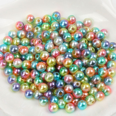 Kuum mood 4mm 6mm 8mm 10mm ümmargused pärlipärlite imitatsioonid Random Mix Colors Pärlihelmed ehete valmistamiseks YKL0086