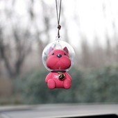 PVC kosminė kaukė šunų automobilio galinio vaizdo veidrodžio pakabukas varpelio šunų automobilio apdaila Poros pakabukų dovanos vyrams Kosminių šunų automobilio priedai