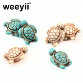 Τυρκουάζ 14x18 χιλιοστών Σχήμα χελώνας Χάντρες από φυσική πέτρα Loose Spacer Beads For DIY Fashion Charms Βραχιόλι Κολιέ Κοσμήματα