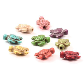 Τυρκουάζ 14x18 χιλιοστών Σχήμα χελώνας Χάντρες από φυσική πέτρα Loose Spacer Beads For DIY Fashion Charms Βραχιόλι Κολιέ Κοσμήματα