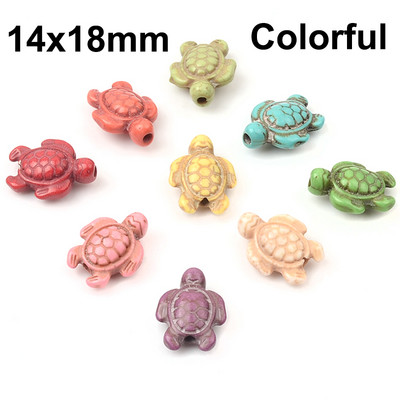 Τυρκουάζ 14x18 χιλιοστών Σχήμα χελώνας Χάντρες από φυσική πέτρα Loose Spacer Beads For DIY Fashion Charms Βραχιόλι Κολιέ Κοσμήματα