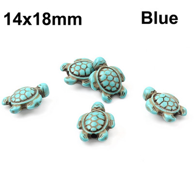 Τυρκουάζ 14x18 χιλιοστών Σχήμα χελώνας Χάντρες από φυσική πέτρα Loose Spacer Beads For DIY Fashion Charms Βραχιόλι Κολιέ Κοσμήματα