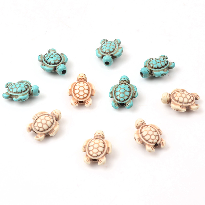 Τυρκουάζ 14x18 χιλιοστών Σχήμα χελώνας Χάντρες από φυσική πέτρα Loose Spacer Beads For DIY Fashion Charms Βραχιόλι Κολιέ Κοσμήματα