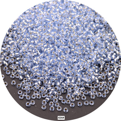 10 g (1680 vnt.) 15/0 1,5 mm kreminės mėlynos spalvos apvalūs stiklo sėklų karoliukai čekų tarpikliai karoliukai, skirti pasidaryk pats, stiklo sėklų karoliukai papuošalai