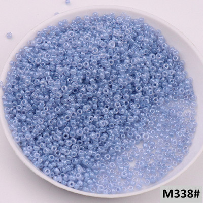 10 g (1680 vnt.) 15/0 1,5 mm kreminės mėlynos spalvos apvalūs stiklo sėklų karoliukai čekų tarpikliai karoliukai, skirti pasidaryk pats, stiklo sėklų karoliukai papuošalai