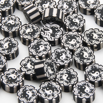 Χονδρική χάντρες κινουμένων σχεδίων από μαύρο πηλό 20 τμχ Πολυμερείς χάντρες για κοσμήματα Κατασκευή DIY Χειροτεχνίας Σκουλαρίκια Μπρελόκ Αξεσουάρ βραχιόλι