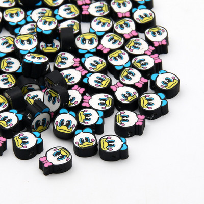 Hulgimüük multifilmi mustad savihelmed, 20 tk polümeerist helmed ehete valmistamiseks, käsitöö, kõrvarõngad, võtmehoidjad, käevõrud, aksessuaarid