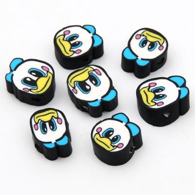 Hulgimüük multifilmi mustad savihelmed, 20 tk polümeerist helmed ehete valmistamiseks, käsitöö, kõrvarõngad, võtmehoidjad, käevõrud, aksessuaarid