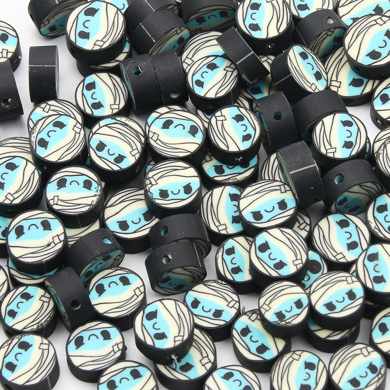 Hulgimüük multifilmi mustad savihelmed, 20 tk polümeerist helmed ehete valmistamiseks, käsitöö, kõrvarõngad, võtmehoidjad, käevõrud, aksessuaarid