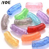 iYOE 5/10 τμχ Μίγμα Χρώμα ραγισμένα λυγισμένα χάντρες σωλήνων Long curved tube spacer beads for jewelry Making Bracelet Diy Phone Chain Beads