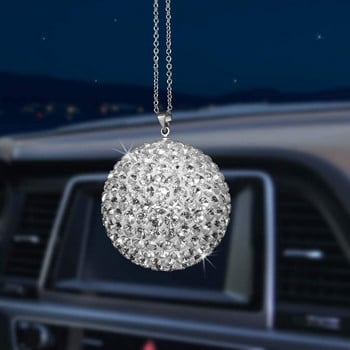 Μοντέρνο Laid Lmitation Diamond Crystal Ball Car Καθρέφτης Πίσω Κρεμαστό Μπάλα Διακόσμηση αυτοκινήτου Αξεσουάρ Ζευγάρι Δώρα για Κορίτσι