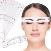 12 vnt./rinkinys Tvirtinamieji antakių trafaretai Daugkartiniai lipdukai Makiažo piešimas Antakių antspaudas Priežiūra antakių formavimo šablonas Grožio įrankiai