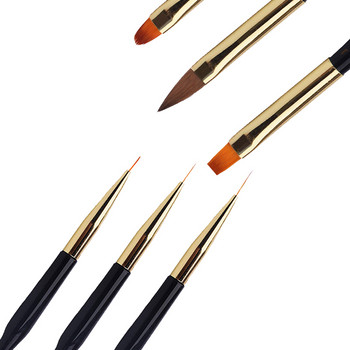 1PC Четка за ноктопластика с двойна глава UV Gel Polish Design Dot Painting Detailing Pen Brushes Carving Рисуване Hooking Pen Brush