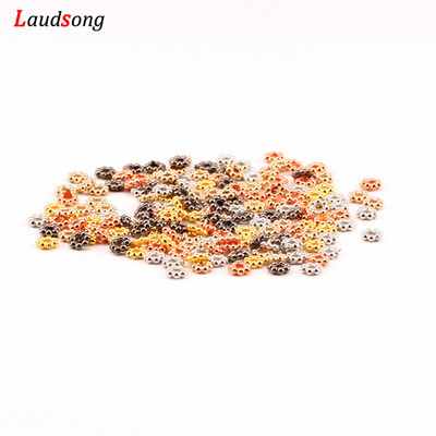 1000 bucăți 4mm margele distanțare CCB mici, formă rotundă, mărgele de fulgi de nea vrac pentru fabricarea de bijuterii, accesorii pentru brățară de colier