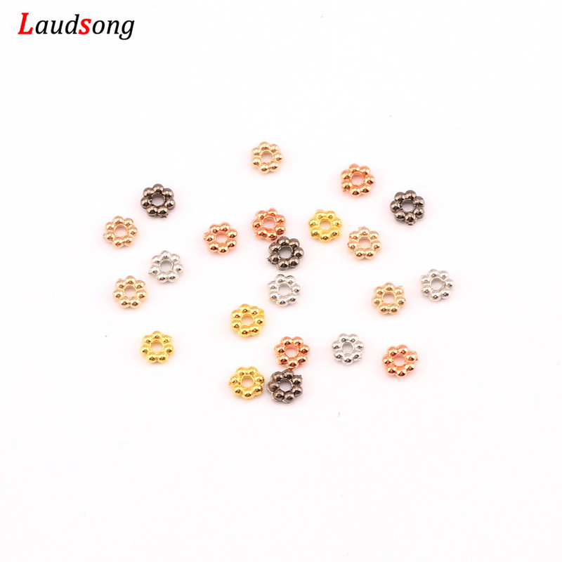 1000 bucăți 4mm margele distanțare CCB mici, formă rotundă, mărgele de fulgi de nea vrac pentru fabricarea de bijuterii, accesorii pentru brățară de colier