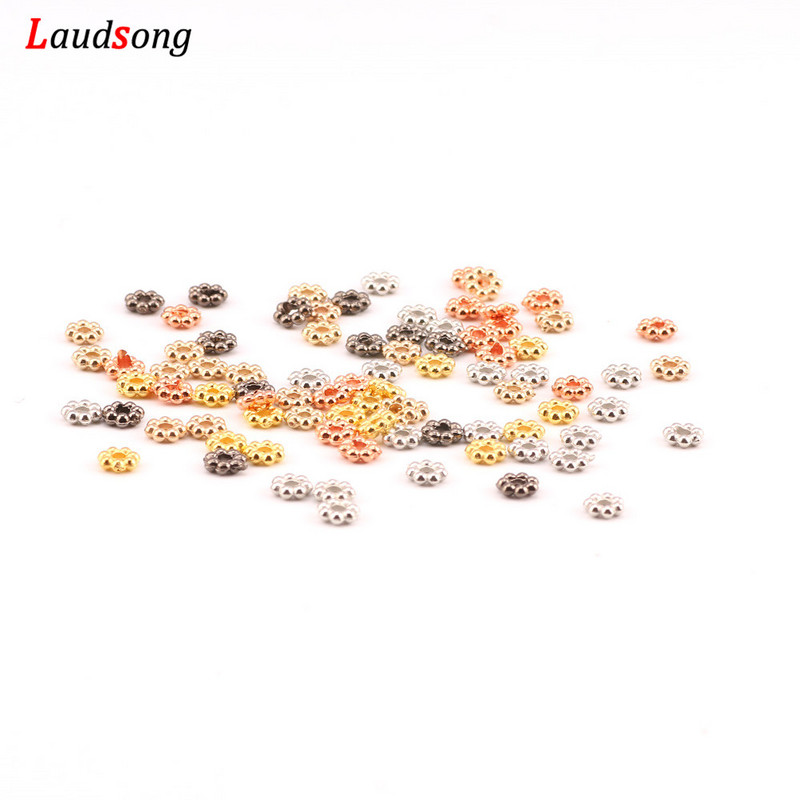 1000 bucăți 4mm margele distanțare CCB mici, formă rotundă, mărgele de fulgi de nea vrac pentru fabricarea de bijuterii, accesorii pentru brățară de colier