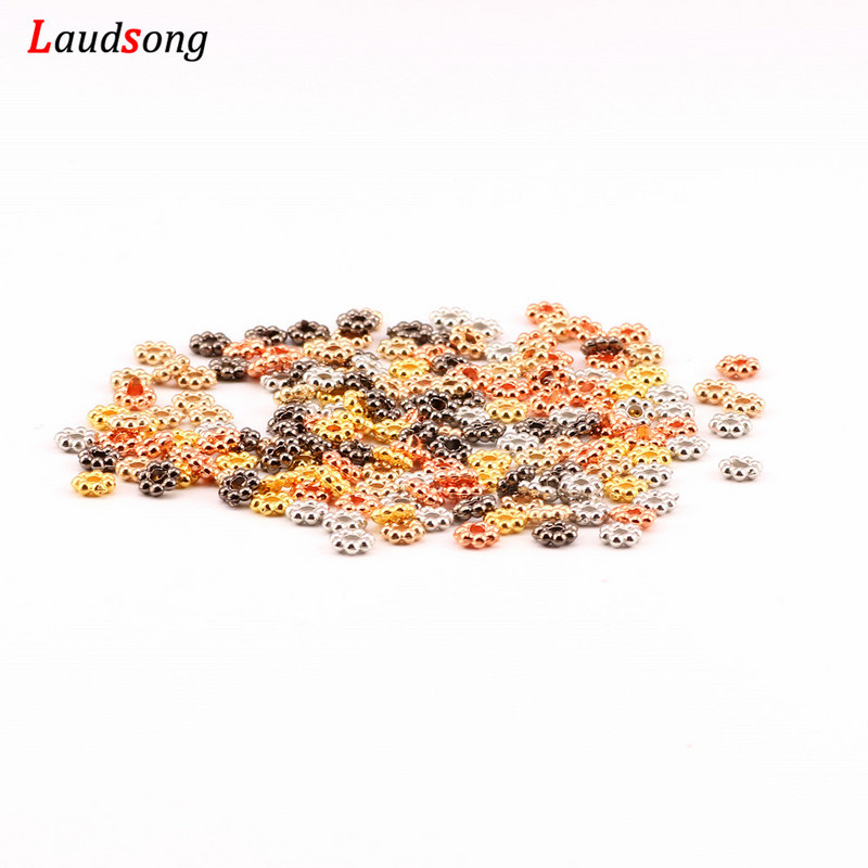 1000 bucăți 4mm margele distanțare CCB mici, formă rotundă, mărgele de fulgi de nea vrac pentru fabricarea de bijuterii, accesorii pentru brățară de colier