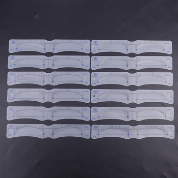 12 τεμάχια επαναχρησιμοποιήσιμης μορφής φρυδιών DIY Soft Ruler Brow Definer Κάρτα σφραγίδας φρυδιών Soft Ruler Stencil Εργαλείο μακιγιάζ για τον άνδρα