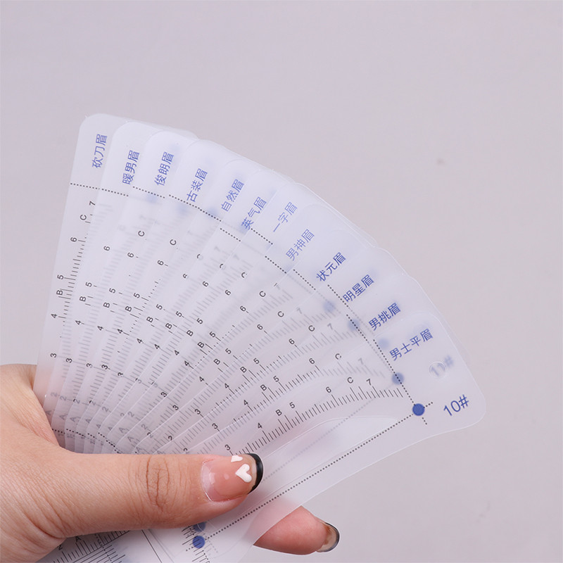 12 τεμάχια επαναχρησιμοποιήσιμης μορφής φρυδιών DIY Soft Ruler Brow Definer Κάρτα σφραγίδας φρυδιών Soft Ruler Stencil Εργαλείο μακιγιάζ για τον άνδρα