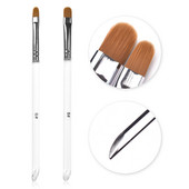 2 τμχ/Σετ UV Gel Nail Art Brush Στρογγυλή κεφαλή Ακρυλικό πινέλο Επέκταση νυχιών Βάψιμο Σετ εργαλείων μανικιούρ με στυλό Nail Art
