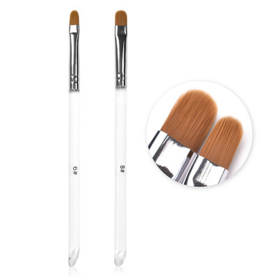 2 τμχ/Σετ UV Gel Nail Art Brush Στρογγυλή κεφαλή Ακρυλικό πινέλο Επέκταση νυχιών Βάψιμο Σετ εργαλείων μανικιούρ με στυλό Nail Art