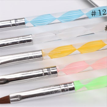 5 бр. Набор от инструменти за четки за рисуване на нокти Акрилен UV гел Builder Рисуване Четки за рисуване Химикалки Инструмент за избутване на кожички