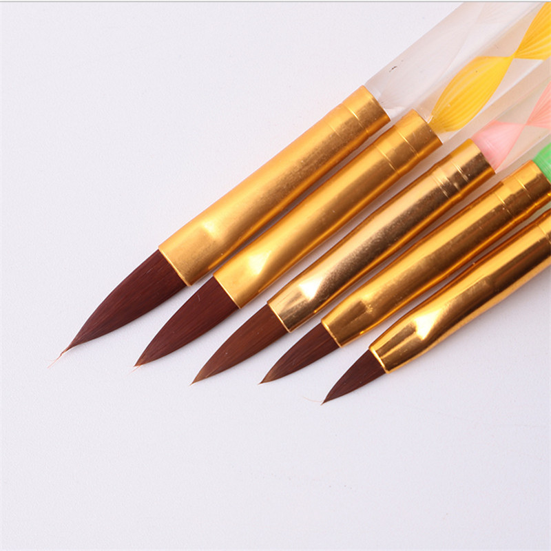 5 tk küünekunsti pintsli tööriistade komplekt akrüül UV geel ehitaja maalimine joonistuspintslid pliiatsid küünenaha lükkamistööriist